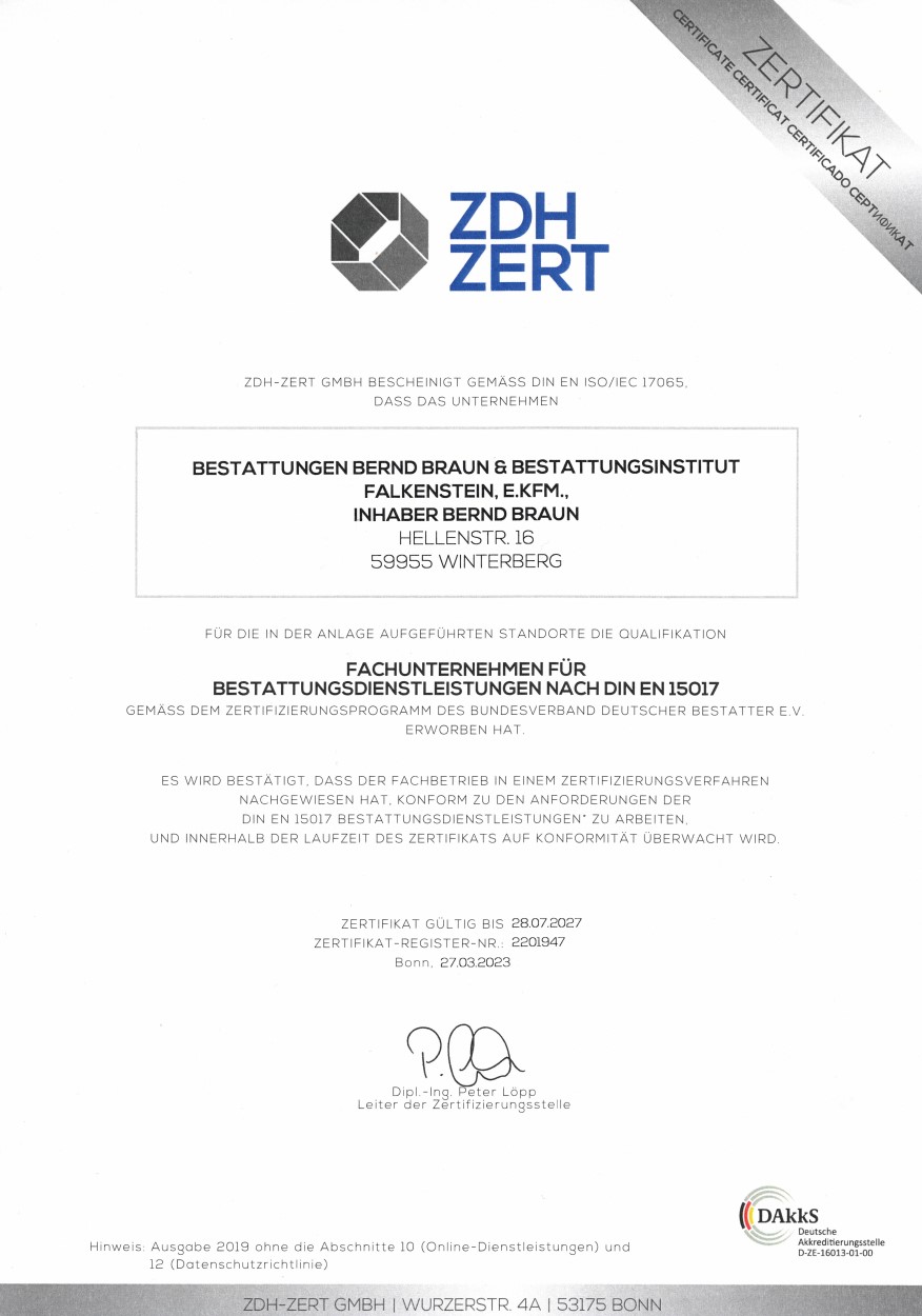 ZDH Zertifikat 2023